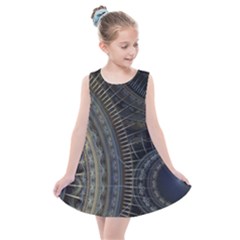 Fractal Spikes Gears Abstract Kids  Summer Dress by Pakrebo