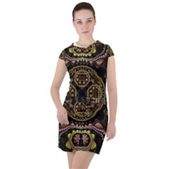 Fractal Fractal Art Texture Drawstring Hooded Dress