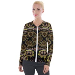 Fractal Fractal Art Texture Velour Zip Up Jacket by Pakrebo