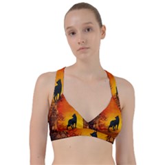 Wonderful Wolf In The Night Sweetheart Sports Bra by FantasyWorld7