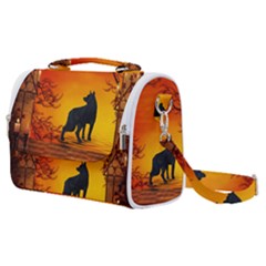 Wonderful Wolf In The Night Satchel Shoulder Bag by FantasyWorld7