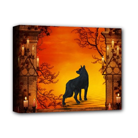 Wonderful Wolf In The Night Deluxe Canvas 14  X 11  (stretched) by FantasyWorld7