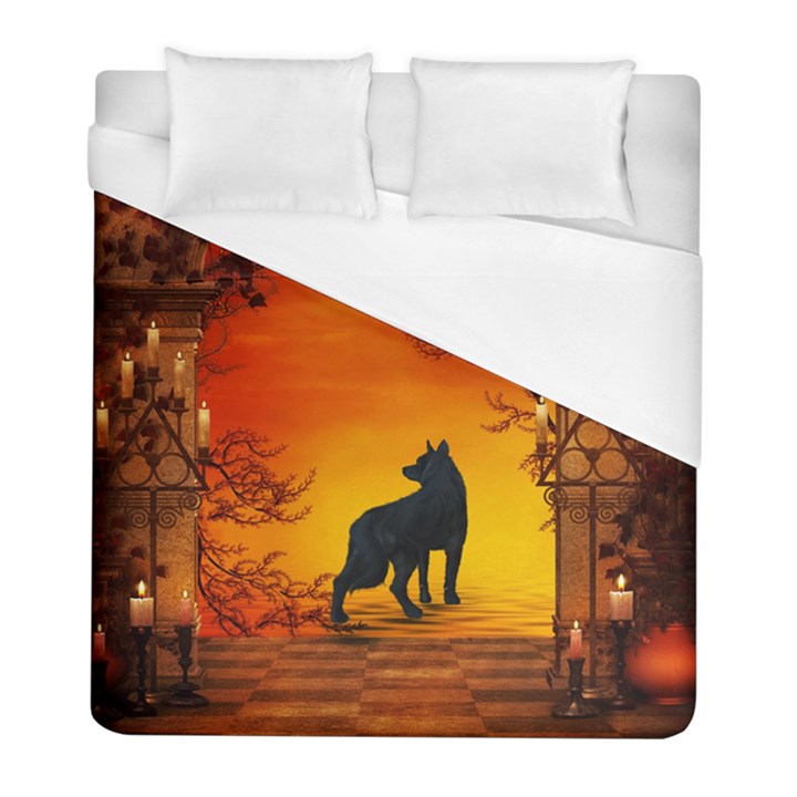 Wonderful Wolf In The Night Duvet Cover (Full/ Double Size)