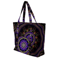 Fractal Vintage Colorful Decorative Zip Up Canvas Bag