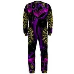 Fractal Neon Rings Geometric Onepiece Jumpsuit (men)  by Pakrebo