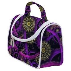 Fractal Neon Rings Geometric Satchel Handbag