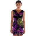 Fractal Neon Rings Geometric Wrap Front Bodycon Dress View1