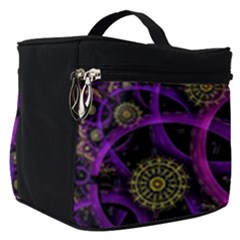 Fractal Neon Rings Geometric Make Up Travel Bag (small) by Pakrebo