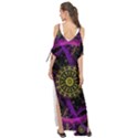 Fractal Neon Rings Geometric Maxi Chiffon Cover Up Dress View2