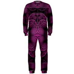 Fractal Magenta Pattern Geometry Onepiece Jumpsuit (men)  by Pakrebo