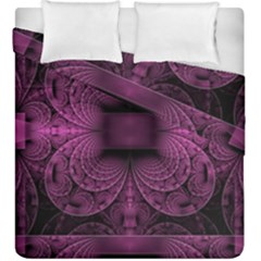 Fractal Magenta Pattern Geometry Duvet Cover Double Side (king Size) by Pakrebo