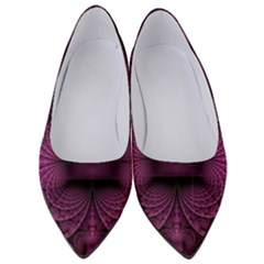 Fractal Magenta Pattern Geometry Women s Low Heels by Pakrebo