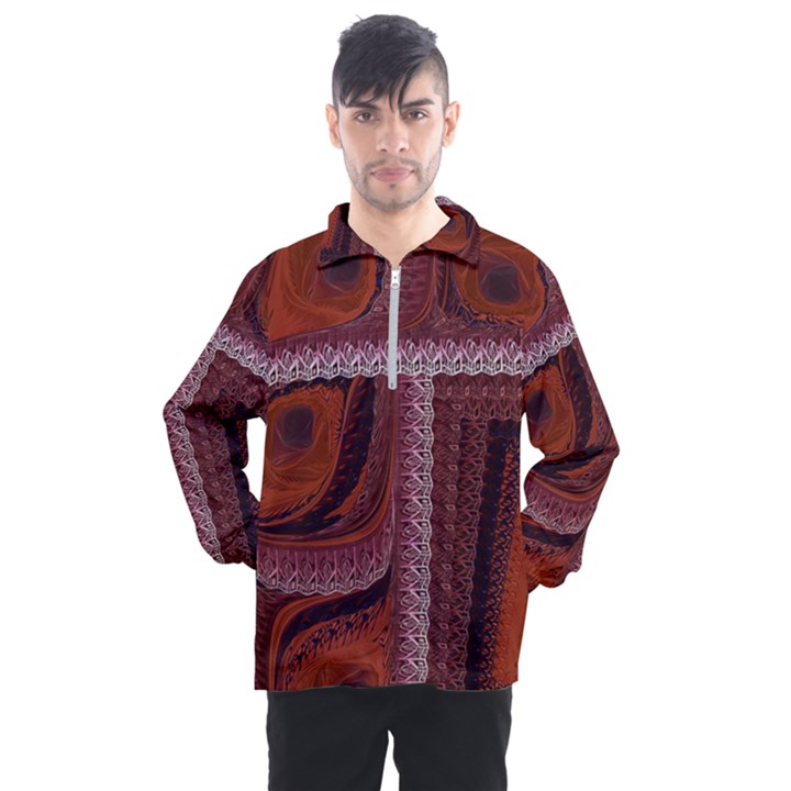 Petals Pattern Design Texture Men s Half Zip Pullover