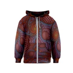 Fractal Red Fractal Art Digital Art Kids  Zipper Hoodie by Pakrebo