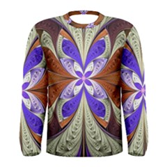 Fractal Splits Silver Gold Men s Long Sleeve Tee by Pakrebo