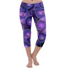 Abstract Pattern Fractal Wallpaper Capri Yoga Leggings by Pakrebo