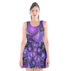 Abstract Pattern Fractal Wallpaper Scoop Neck Skater Dress