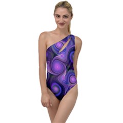 Abstract Pattern Fractal Wallpaper To One Side Swimsuit by Pakrebo