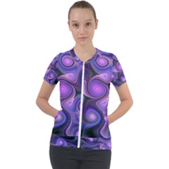 Abstract Pattern Fractal Wallpaper Short Sleeve Zip Up Jacket