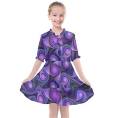 Abstract Pattern Fractal Wallpaper Kids  All Frills Chiffon Dress