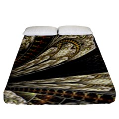 Fractal Abstract Pattern Spiritual Fitted Sheet (king Size) by Pakrebo