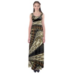 Fractal Abstract Pattern Spiritual Empire Waist Maxi Dress