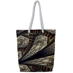 Fractal Abstract Pattern Spiritual Full Print Rope Handle Tote (small) by Pakrebo