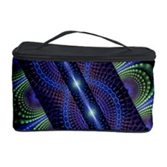 Fractal Blue Lines Colorful Cosmetic Storage by Pakrebo