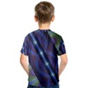 Fractal Blue Lines Colorful Kids  Sport Mesh Tee View2