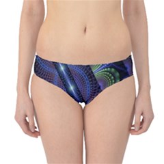 Fractal Blue Lines Colorful Hipster Bikini Bottoms by Pakrebo