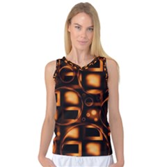 Bubbles Background Abstract Brown Women s Basketball Tank Top by Pakrebo