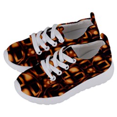 Bubbles Background Abstract Brown Kids  Lightweight Sports Shoes by Pakrebo