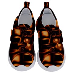 Bubbles Background Abstract Brown Kids  Velcro No Lace Shoes by Pakrebo