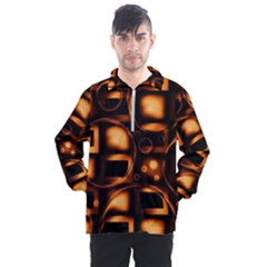 Bubbles Background Abstract Brown Men s Half Zip Pullover