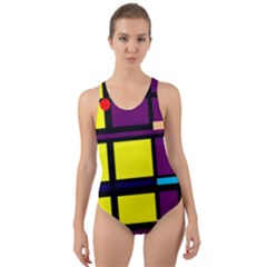 Design Pattern Colors Colorful Cut-out Back One Piece Swimsuit by Pakrebo