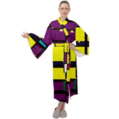 Design Pattern Colors Colorful Maxi Tie Front Velour Kimono