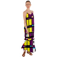 Design Pattern Colors Colorful Cami Maxi Ruffle Chiffon Dress by Pakrebo