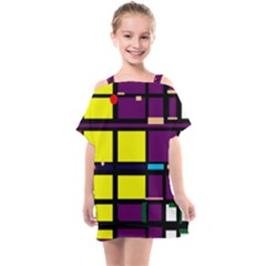 Design Pattern Colors Colorful Kids  One Piece Chiffon Dress