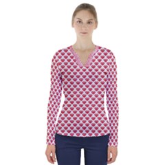 Brilliant Patern Abstract V-neck Long Sleeve Top by Pakrebo