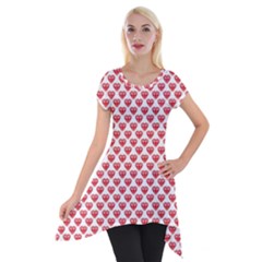 Brilliant Patern Abstract Short Sleeve Side Drop Tunic by Pakrebo