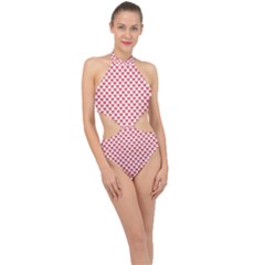 Brilliant Patern Abstract Halter Side Cut Swimsuit by Pakrebo