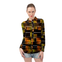 Pattern Wallpaper Background Long Sleeve Chiffon Shirt