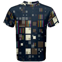 Blocks Pattern Rainbow Texture Men s Cotton Tee by Pakrebo