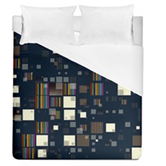 Blocks Pattern Rainbow Texture Duvet Cover (queen Size) by Pakrebo