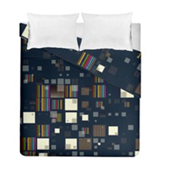 Blocks Pattern Rainbow Texture Duvet Cover Double Side (full/ Double Size) by Pakrebo