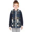 Blocks Pattern Rainbow Texture Kids  Hooded Puffer Vest View1