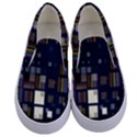 Blocks Pattern Rainbow Texture Kids  Canvas Slip Ons View1