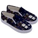 Blocks Pattern Rainbow Texture Kids  Canvas Slip Ons View3