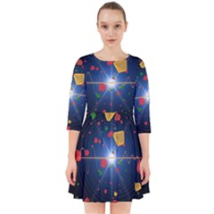 Technology Background Pattern Smock Dress