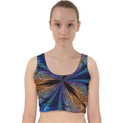 Abstract Background Kaleidoscope Velvet Racer Back Crop Top by Pakrebo